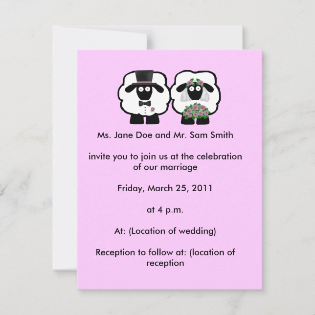 Invitación de la boda de las ovejas (Anverso)