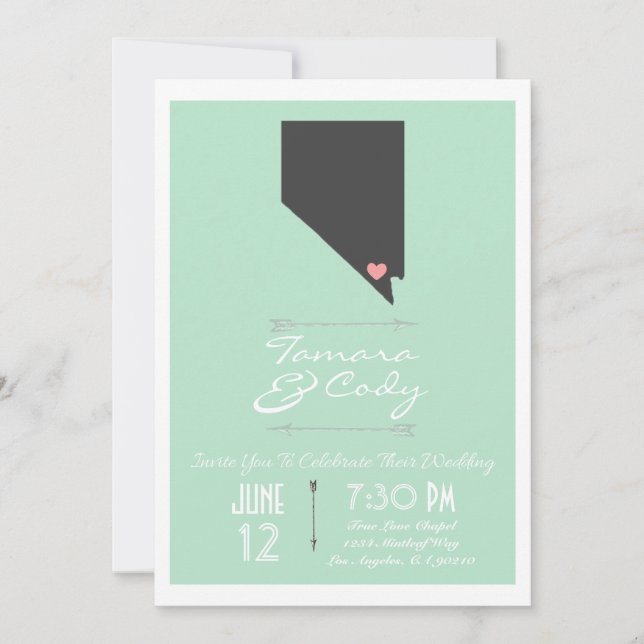 Invitación de la boda de Las Vegas Nevada de la (Anverso)