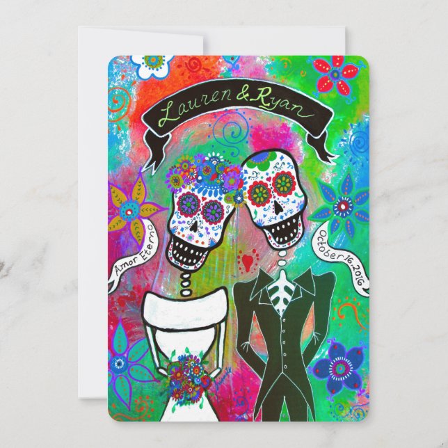 Invitación de la boda de Lauren y de Ryan DOD (Reverso)