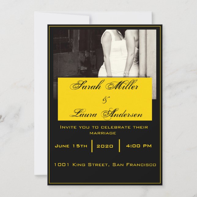 Invitación de la boda de LGBT (Anverso)