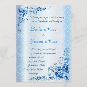Invitación de la boda de los azules marinos en