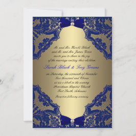 Invitación de la boda de los azules marinos y del
