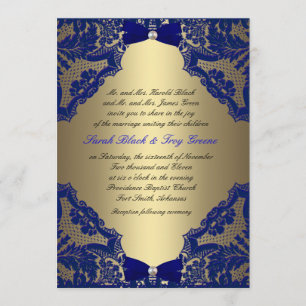Invitación de la boda de los azules marinos y del