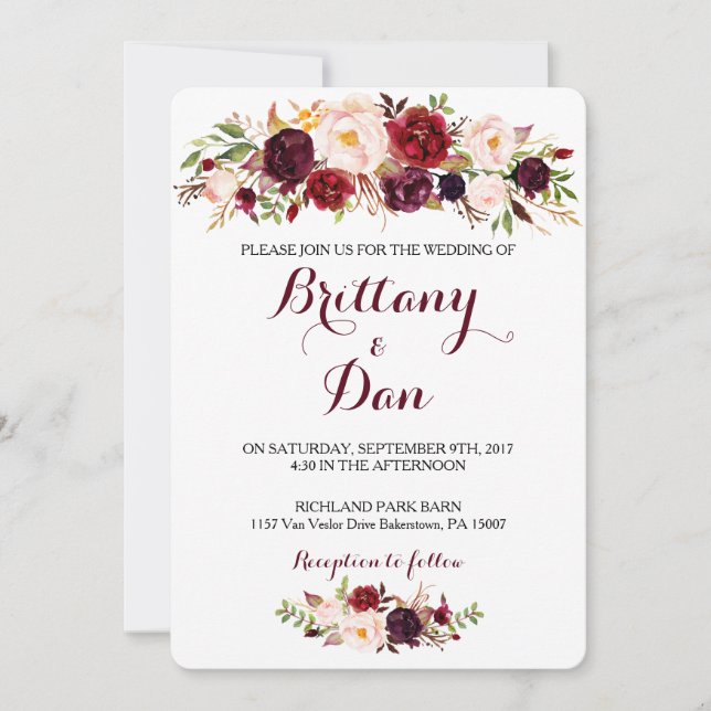 Invitación de la boda de Marsala (Anverso)