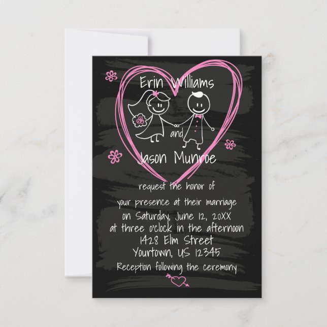 Invitación de la boda de novia y del novio de la (Anverso)
