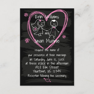 Invitación de la boda de novia y del novio de la