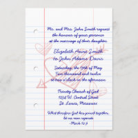 Invitación de la boda de papel del cuaderno de las