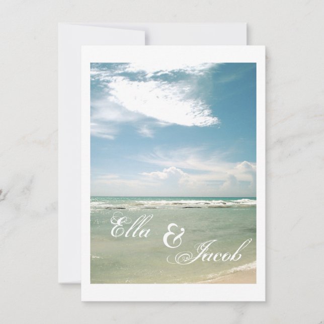 Invitación de la boda de playa (Anverso)