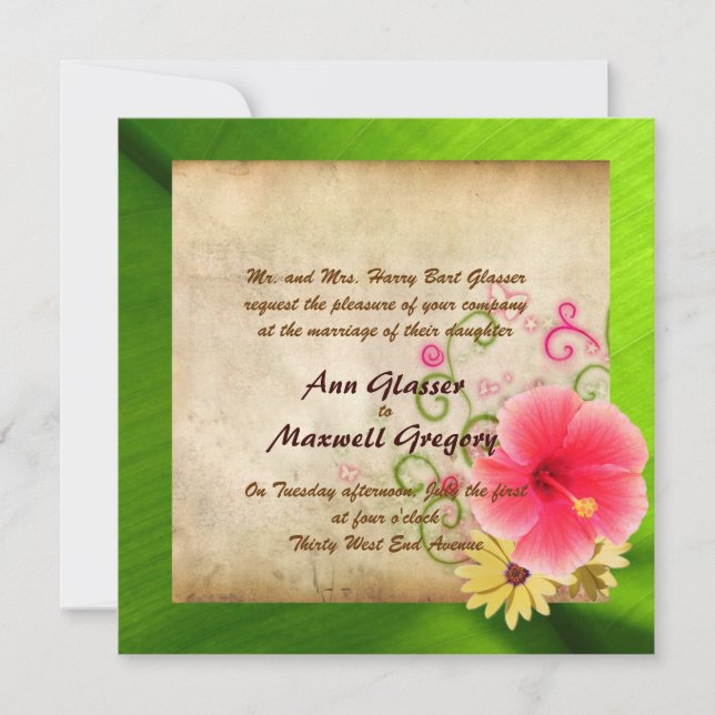 Invitación de la boda de playa (Anverso)