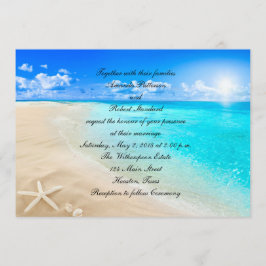 Invitación de la boda de playa del destino de las