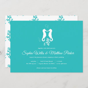 Invitación de la boda de playa del Seahorse de la