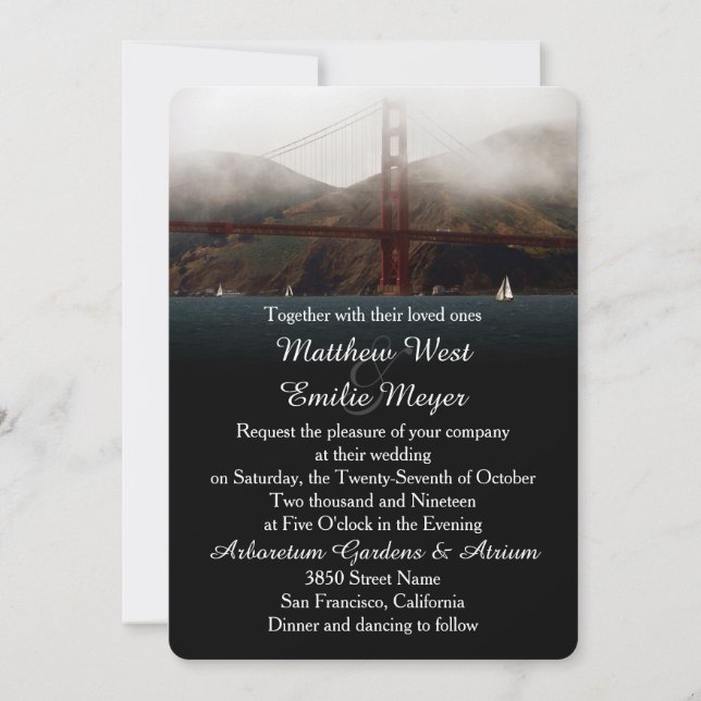 Invitación de la boda de San Francisco del Golden (Anverso)