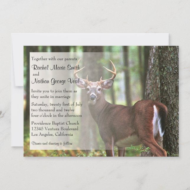 Invitación de la boda de un cazador (Anverso)