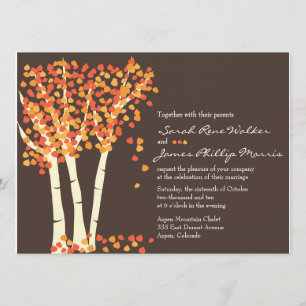 Invitación de la boda del árbol de Aspen de la