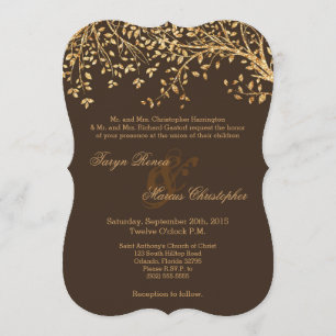 invitación de la boda del árbol de la caída del