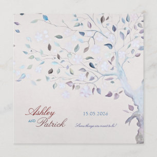 Invitación de la boda del árbol de la fantasía