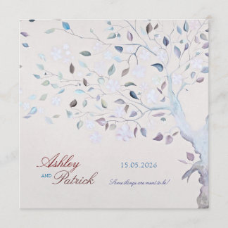 Invitación de la boda del árbol de la fantasía
