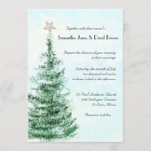 Invitación de la boda del árbol de navidad