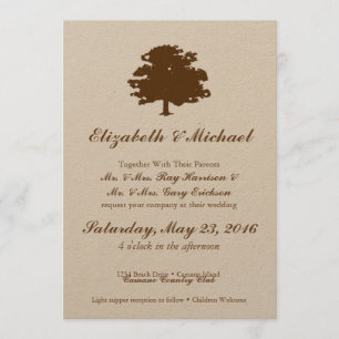 Invitación de la boda del árbol de Rusic