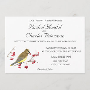 Invitación de la boda del arte del pájaro del