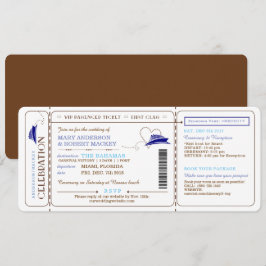 Invitación de la boda del boleto de la travesía