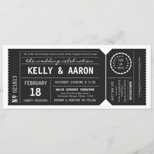 Invitación de la boda del boleto de teatro de