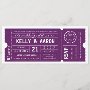 Invitación de la boda del boleto de teatro de