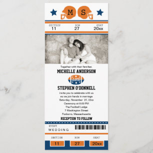 Invitación de la boda del boleto del fútbol