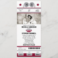 Invitación de la boda del boleto del fútbol