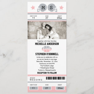 Invitación de la boda del boleto del fútbol