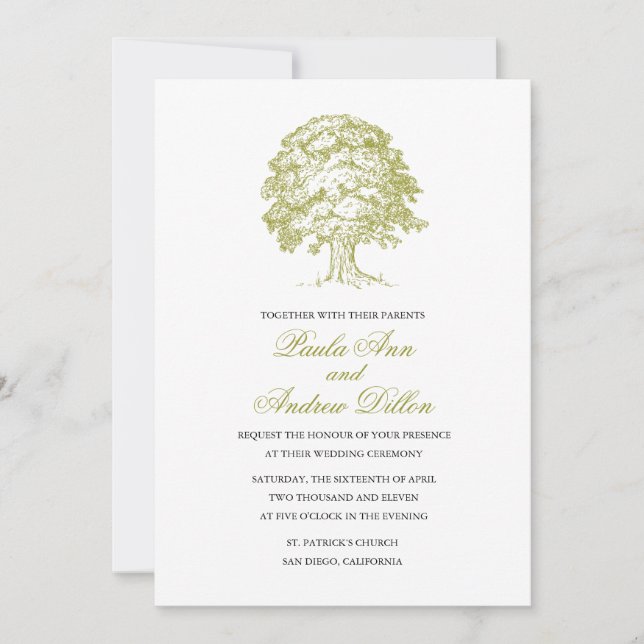 Invitación de la boda del bosque (Anverso)