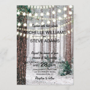 Invitación de la boda del bosque del invierno
