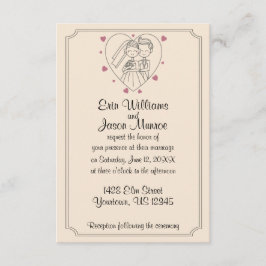 Invitación de la boda del bosquejo del corazón de