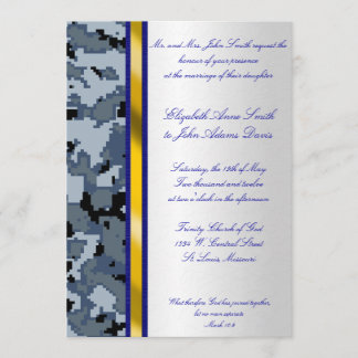 Invitación de la boda del camuflaje de Digitaces