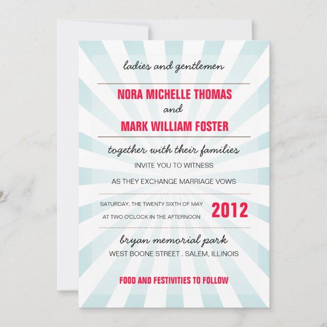 Invitación de la boda del carnaval (Anverso)