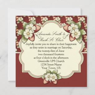 Invitación de la boda del chapoteo de la fresa