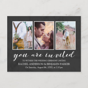 Invitación de la boda del collage de fotos del
