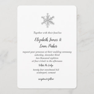 Invitación de la boda del copo de nieve