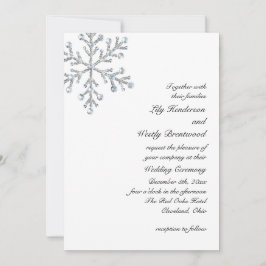 Invitación de la boda del copo de nieve del