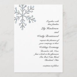 Invitación de la boda del copo de nieve del