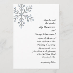 Invitación de la boda del copo de nieve del