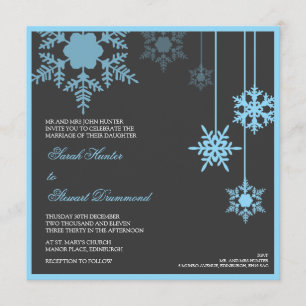 Invitación de la boda del copo de nieve del