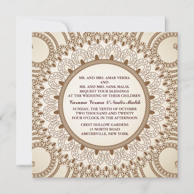Invitación de la boda del cordón de Catalina (Anverso)