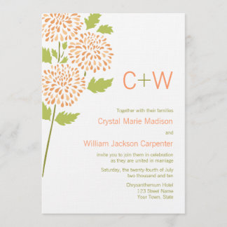 Invitación de la boda del crisantemo