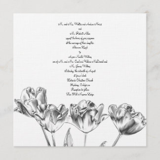 Invitación de la boda del cromo del tulipán