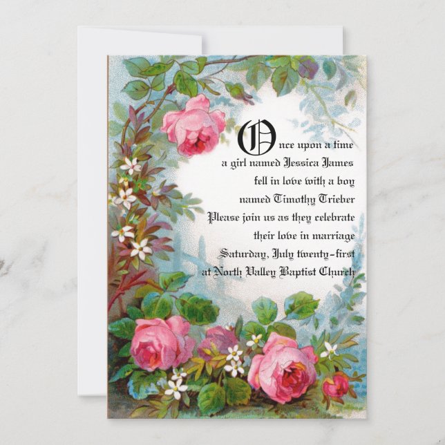 Invitación de la boda del cuento de hadas (Anverso)