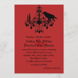 Invitación de la boda del cuervo y del damasco
