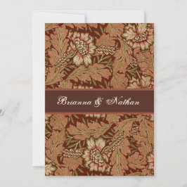 Invitación de la boda del damasco de Vintag del