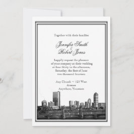 Invitación de la boda del destino de Boston