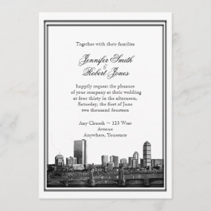 Invitación de la boda del destino de Boston